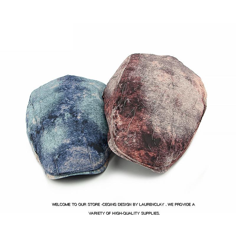 Spring Summer Tie-Dyed Starry Sky Color Cap Women British Retro Forward Cap Men Peaked Cap