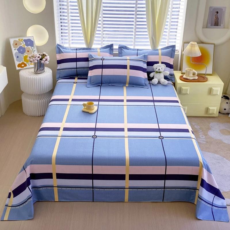 Geometric Patterns Bed Sheet Set 3Pcs Household Bedspread Pillowcases Fashion Skin-friendly Comfortable Breathable Bedding Set