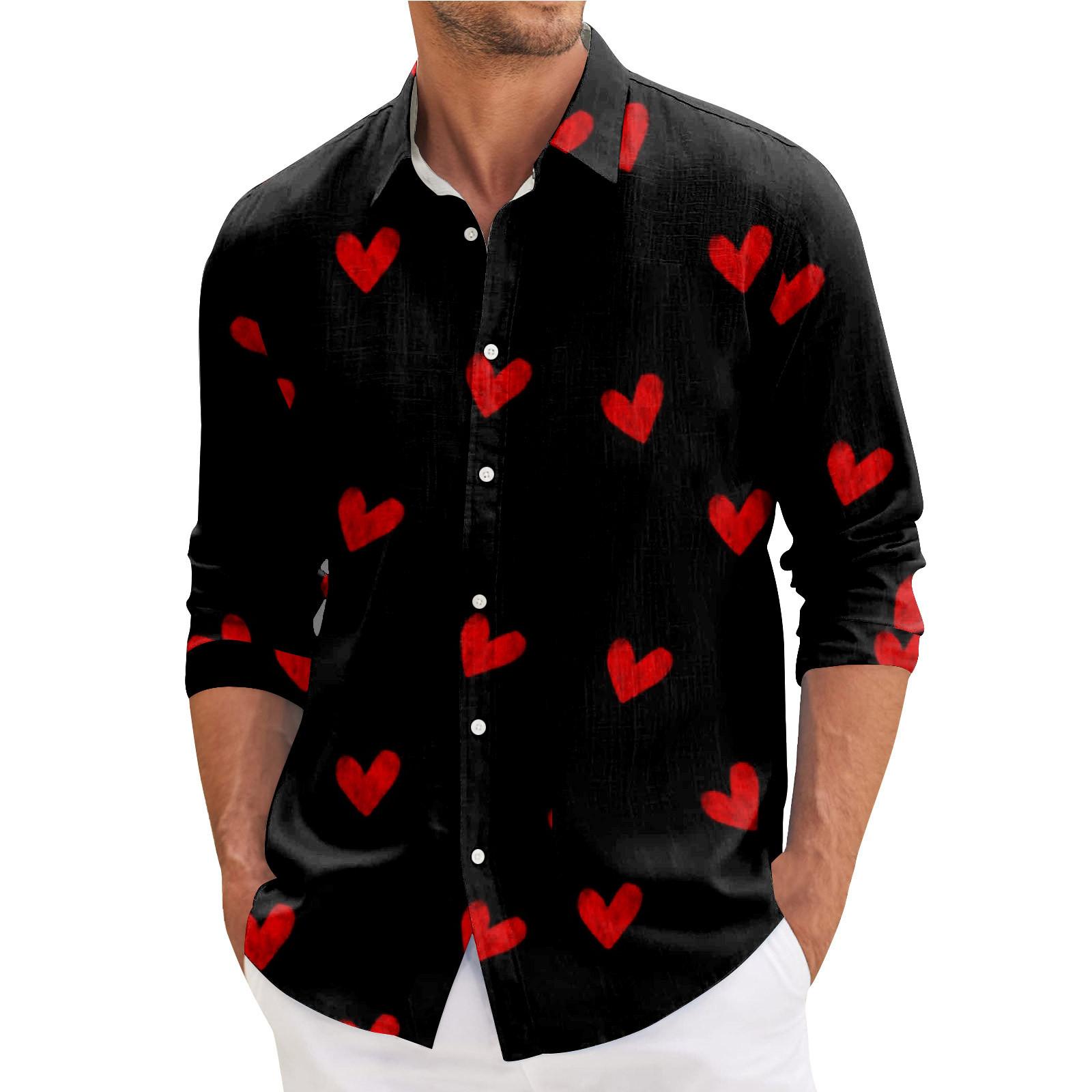 

Мужская весенняя повседневная свободная рубашка с длинным рукавом с принтом Мужская рубашка L