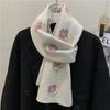 Cute little flower knitted scarf girls Korean version ins wind wool scarf versatile warm student thickened couple tide