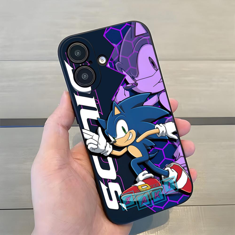 Cartoon S-Sonics Hedgehog Phone Case For Iphone 17 Pro Max 15 16 Pro 14 Plus 13 11 12 Xr X Xs 7 8 SE Plus Back Cover