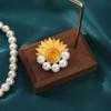 Sunflower Chrysanthemum Magnolia Enamel Brooch Delicate Ladies Rhinestone Lapel Pin Clothing Accessories Gift Jewelry Girls Gift