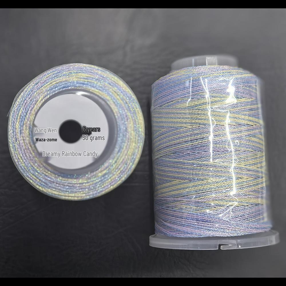 Starry Sky Gradient Yarn: 6-Strand Purple Illusion Tassel for DIY Bracelet & Handmade Weaving Accessories.