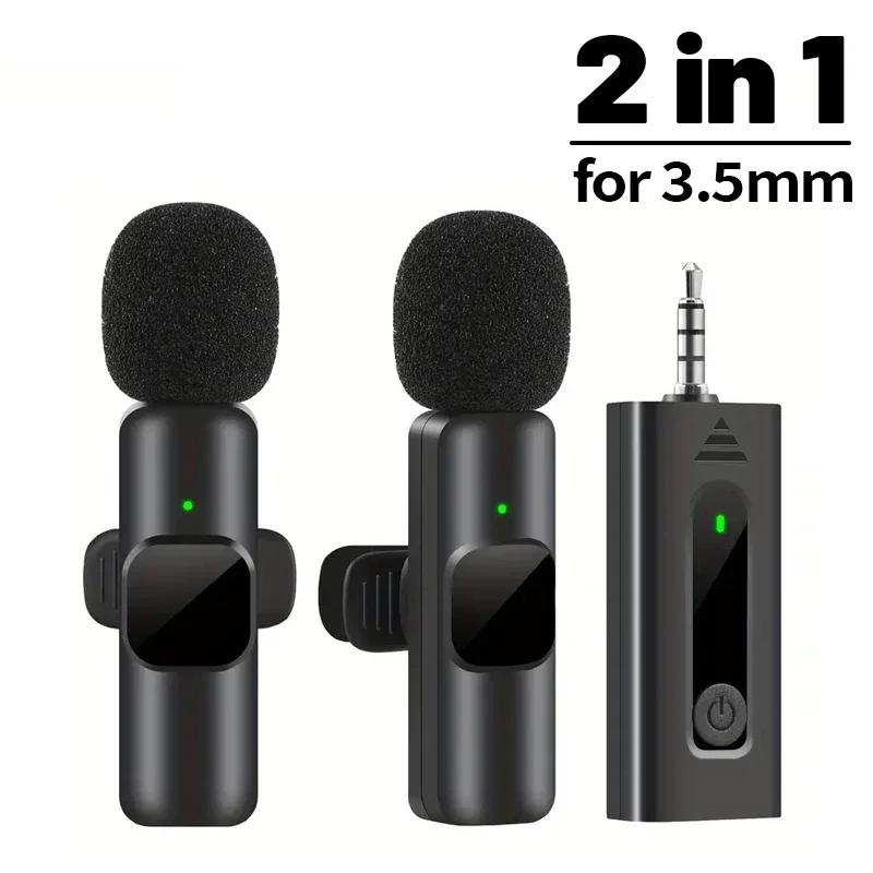 New Wireless Lavalier Microphone Portable Audio Video Recording Mini Mic for Ios Android 3.5mm Live Broadcast Gaming Phone Mic