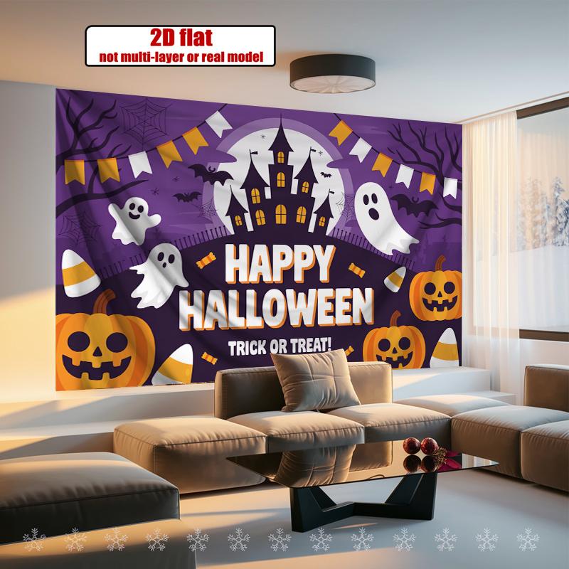 Závěs na párty Halloween Ploché bannery Dýně Duchové Strašidelné oslavy Fotokoutek Dekorace Dekorace vchodových dveří