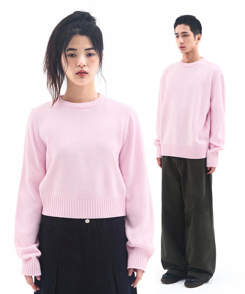 AMES-WORLDWIDE Basic Small Logo Knit Pink