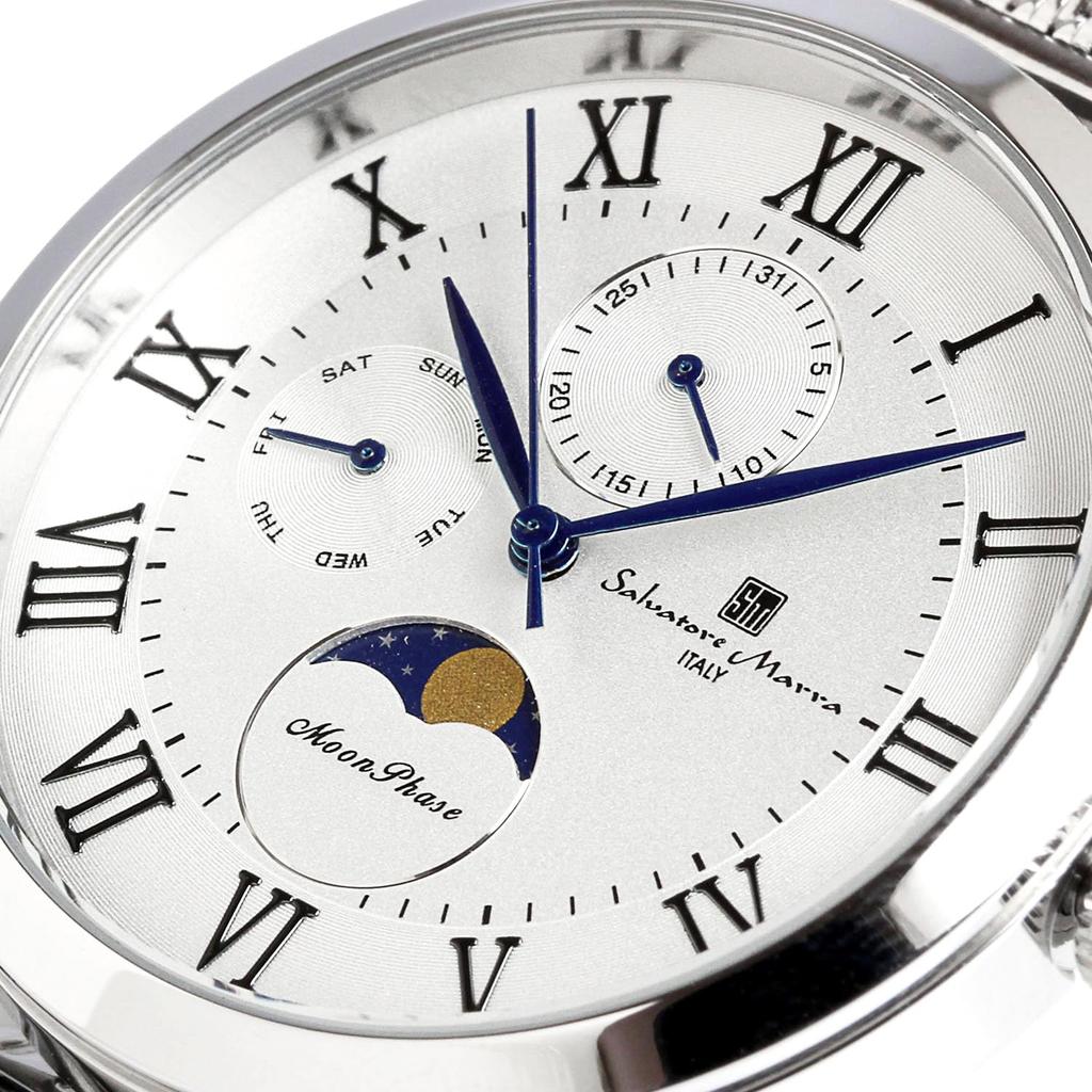 Moon 5 ATM Water Mesh Stainless Steel Limited [Salvatore Marra] Men's Watch, Phase, Multi-Calendar, Resistant, Business/Formal, Band, Edition,