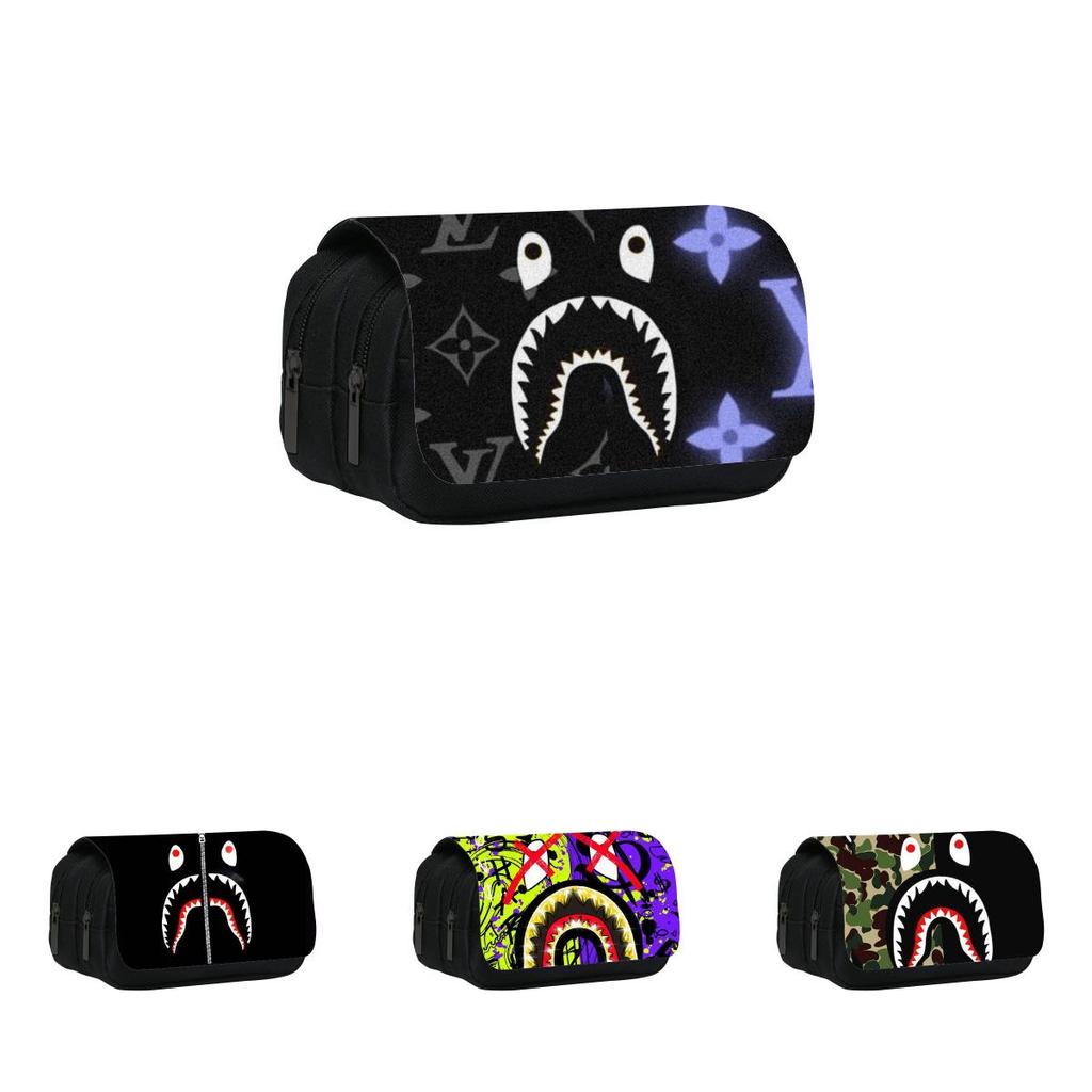 Bolsa de Papelaria Sprayground Estampada Individual Dupla Leve Para Estudantes e Crianças