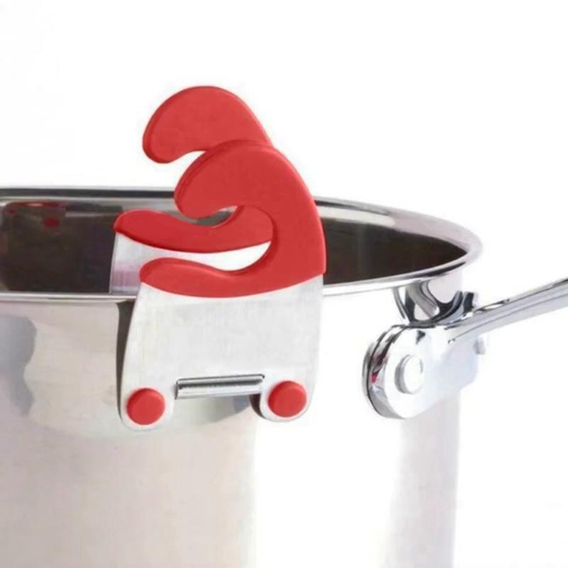 Pot Spoon Holder Pot Clip Holder Anti Scald Silicone Grip For Spoon Spatula Fork Cooking Utensils Spoon Rest Kitchen Accessories