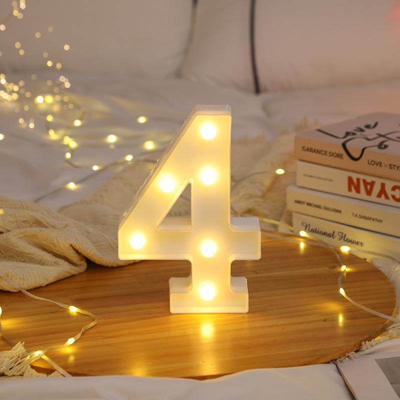 Wedding Decorative Name Number letters LED Lights Luminous Number Lamp Party Baby Bedroom Decoration Home Night Light