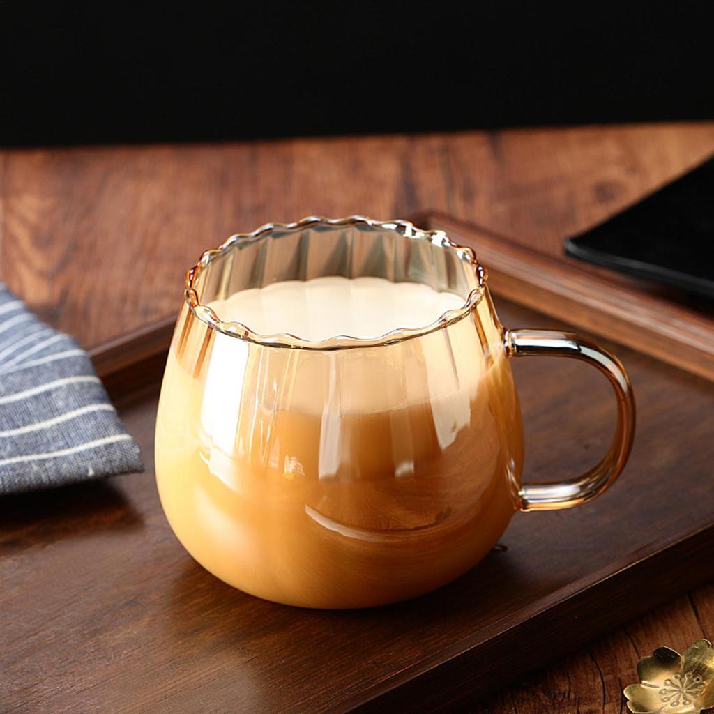 400ml Clear Glass Mug Pumpkin Shape Cups with Handle Novelty Coffee Mugs for Thanksgiving Party Water Hot Coffee Milk Tea Milk