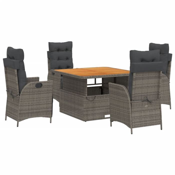 VidaXL Ensemble à Manger de Jardin avec Coussins 5 pcs, Table de Terrasse, Ensemble de Meubles de Patio, Mobilier 3277462