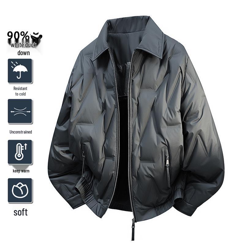 Plus Size Men's Winter Down Jacket, 90-300 jin, 90% Down, Sports & Casual Style