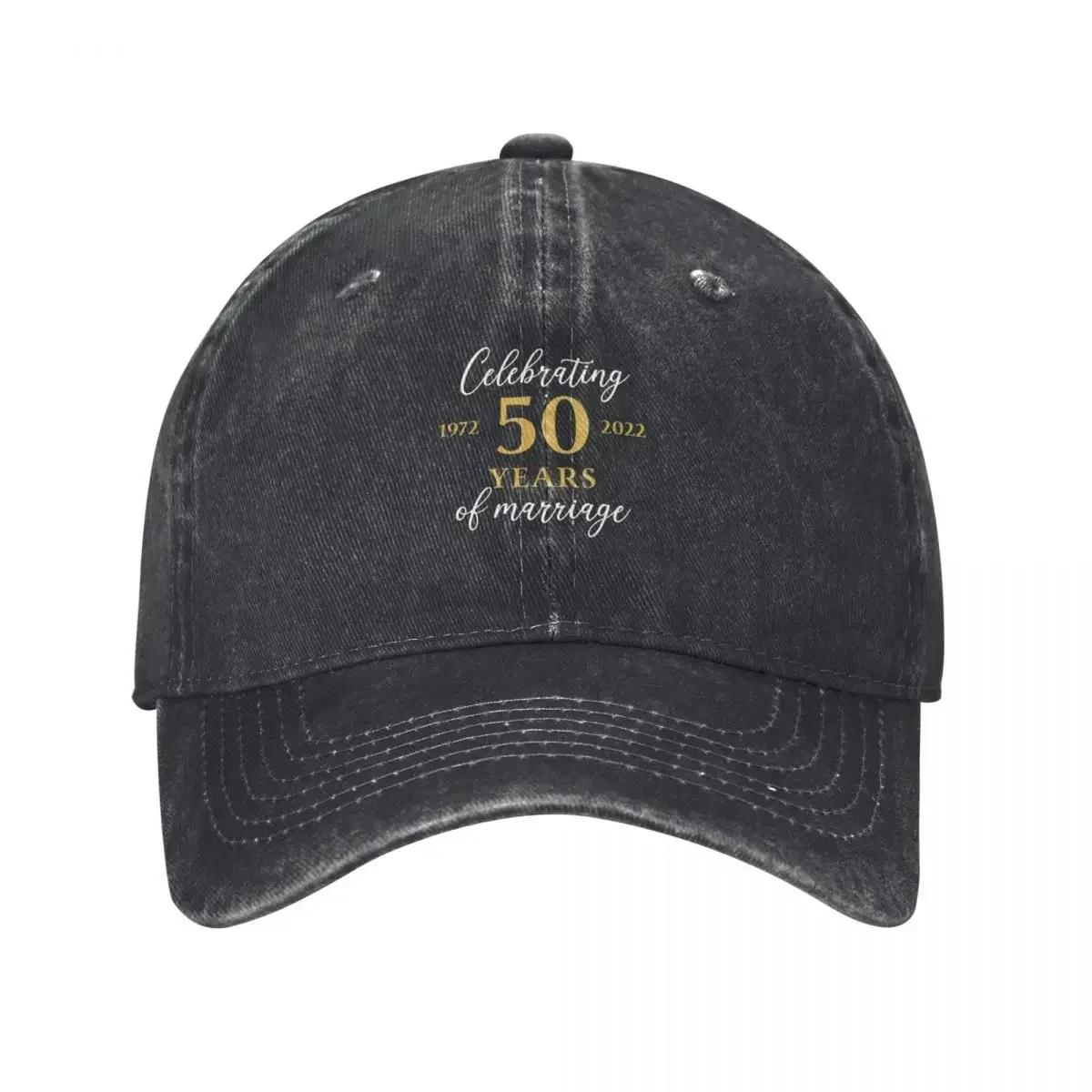 

Celebrating 50 Years Of Marriage 1972 - 2022 Baseball Cap Bobble Hat Sunscreen Beach Bag Girl Men s