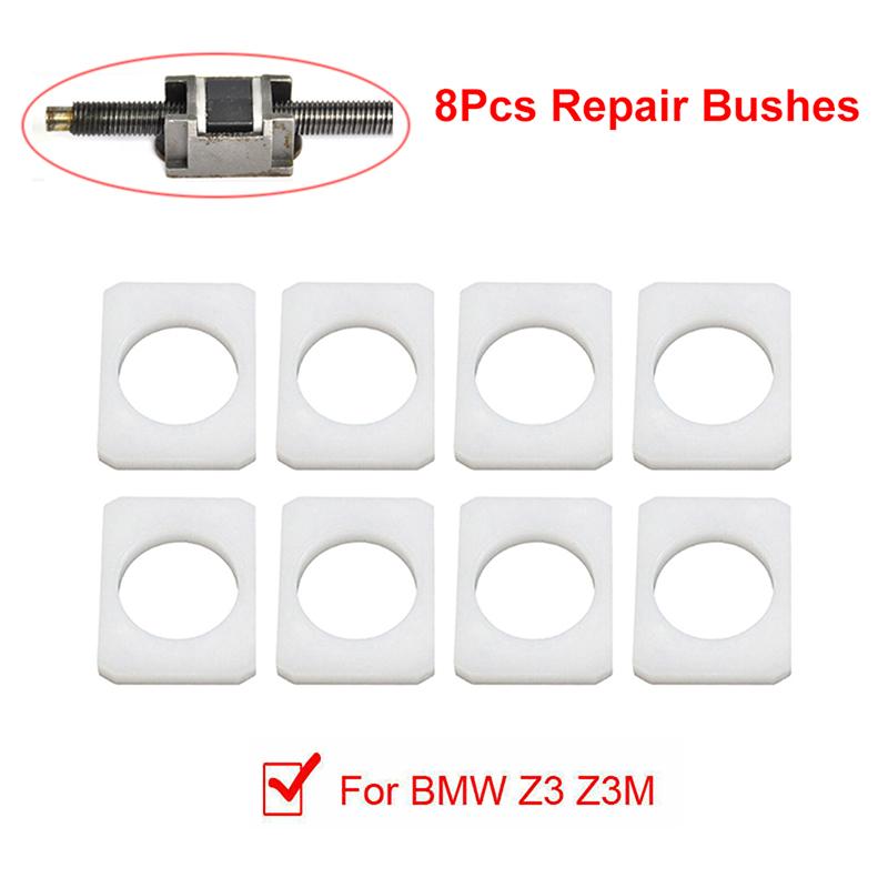 8Pcs Car White Seat Rail Bushing for BMW Z3 E36 E37 E38 1994-1996 1997 1998 1999 2000 2001 2002 52108401291 Rubber Accessories