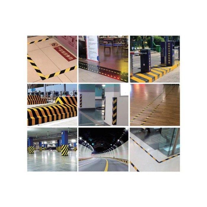 Perel Ruban réfléchissant 5 cm x 10 m, pour une haute visibilité, noir/jaune