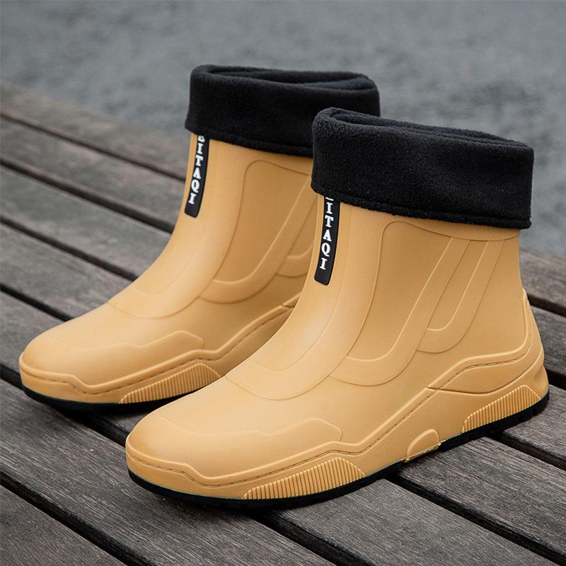 Fashion waterproof shoes rain shoes women's new couple outdoor non-slip rain boots student short water boots rubber shoes
