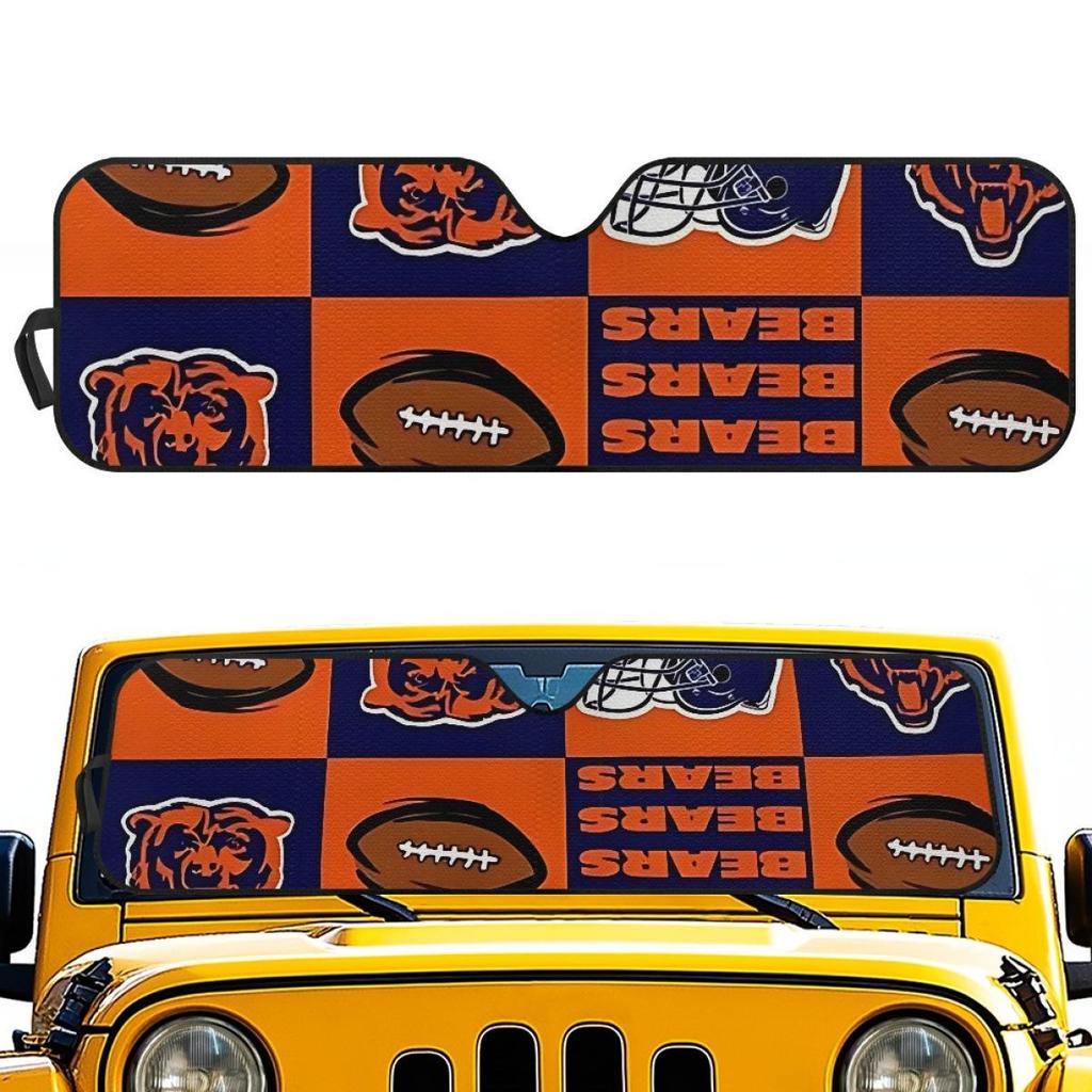 Chicago Bears Custom Sunshade: Independent Front Windshield Sun Protection & Heat Insulation with Team Design