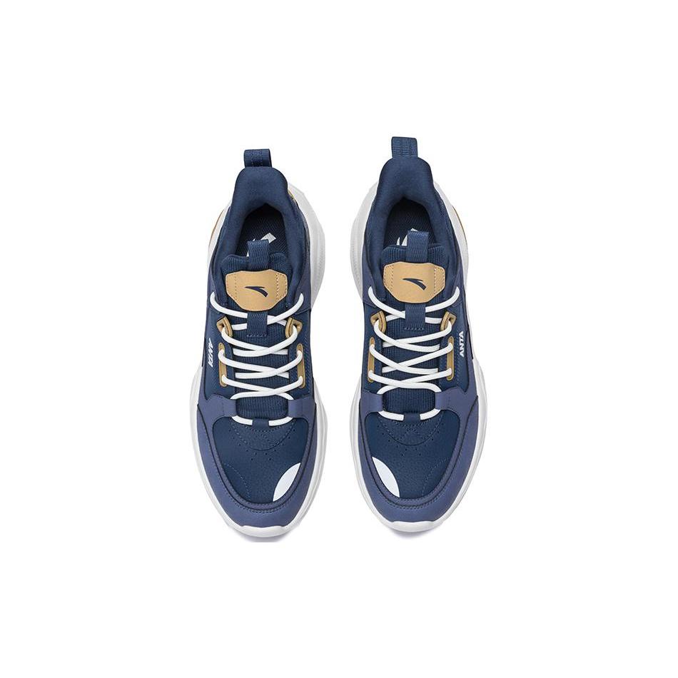Anta Life Collection Comfortable Round Toe Slip Resistant Abrasion Resistant Low Top Casual Shoes Men's Blue 112458812S-1