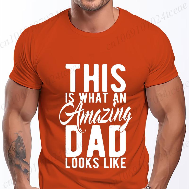 Mens Street T Shirt Best Dad Ever for Amazing Dad Funny Fathers Day Tees Summer Classic Men's T-shirt Street Oversized Clothing