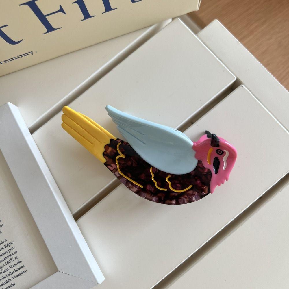 Woodpecker Acetic Acid Hair Claw Creative Swallow Bird Hair Claw Cartoon Animal Shark Clip Girls