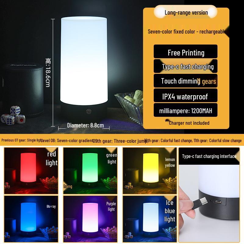Outdoor Camping Night Market Table Lamp – Creative Small Charging Light for Desktop or Bar Atmosphere
