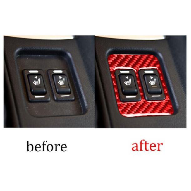 For Toyota 86 Subaru BRZ 17-2019 Red Carbon Fiber Console Seat Button Frame Trim