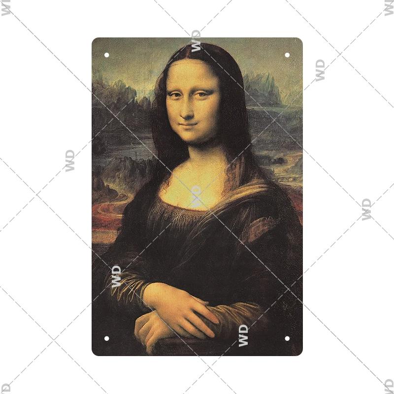 Vintage Sexy Funny MonaLisa Metal Sign Metal Tin Plaque Metal Vintage for Pub Bar Sign Man Cave Decoration Iron Plates