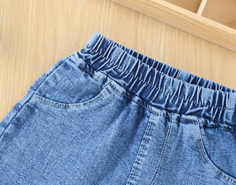 Jeans droits Printemps/Automne 2025 Filles & Garçons - Style Délavé pour Enfants Moyens & Grands