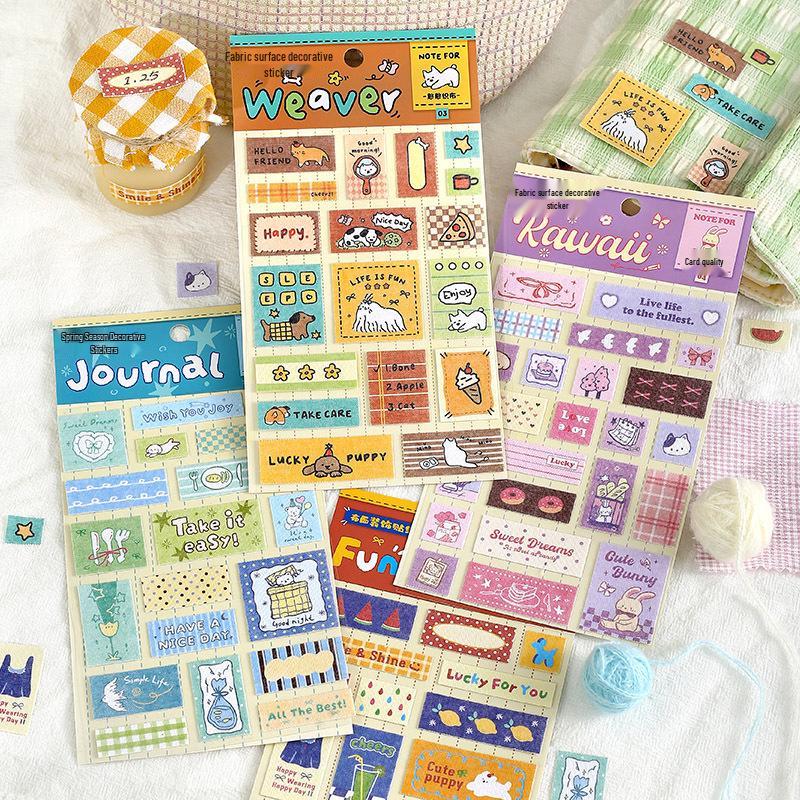 Decorative Cloth Stickers: Cute Labels for Journals and Collages