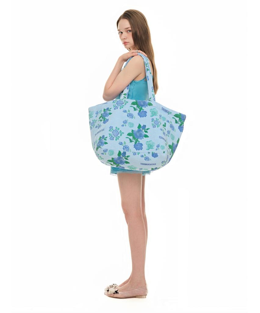 Toomuchtax Rose Stencil Terry Bag Blue