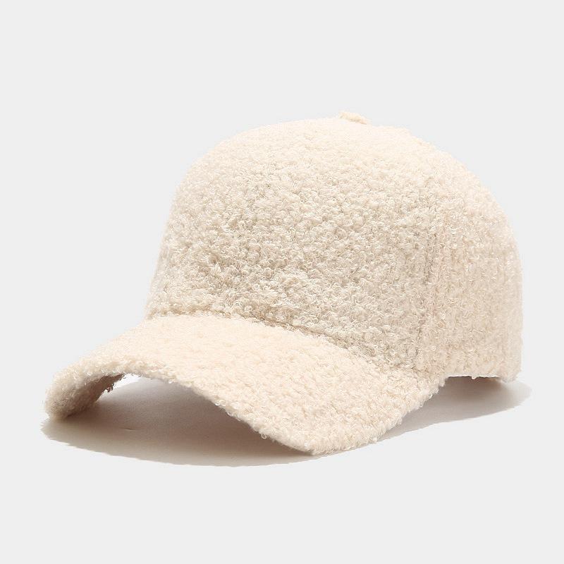 

Autumn 2025 Solid Color Lamb Wool Baseball Cap for Men – Warm, Trendy, Japanese-Inspired, Retro M 56-58cm