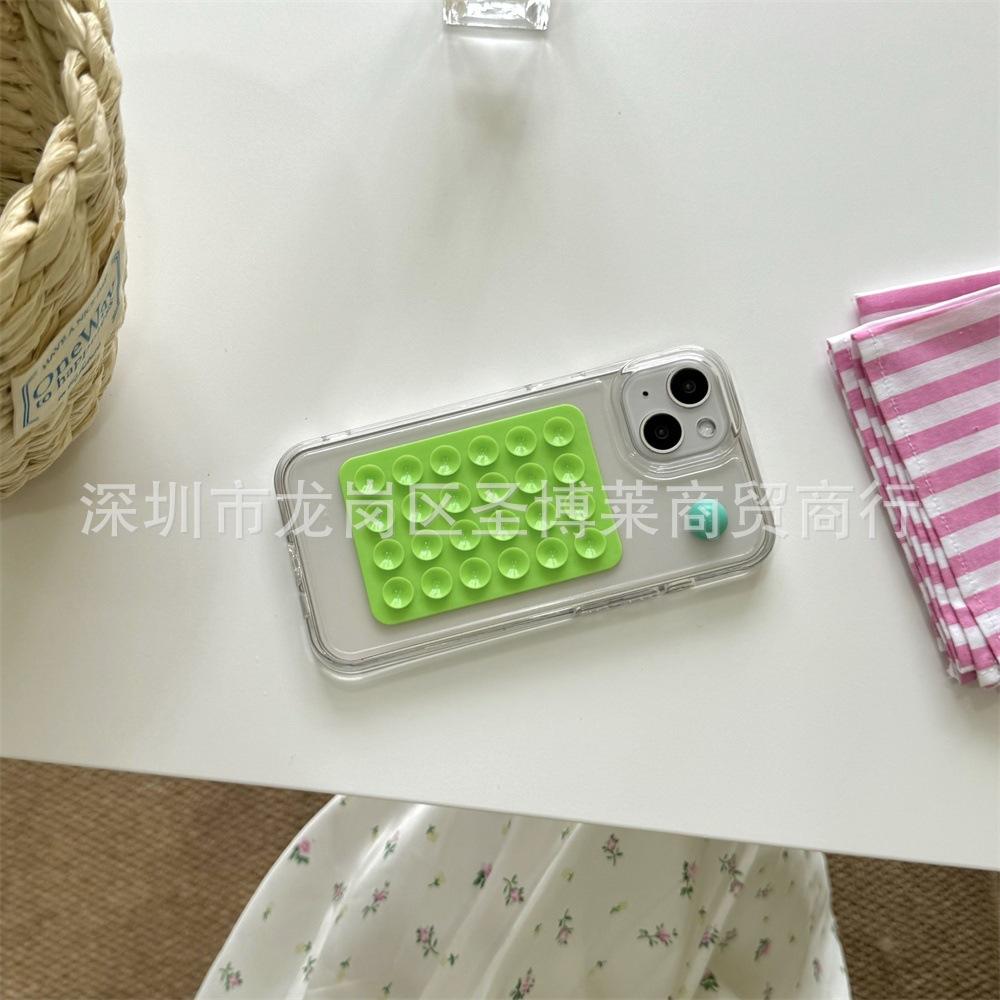 Simple and creative three-dimensional suction cup is suitable for iphone17promax Apple 15 mobile phone case niche new transparent