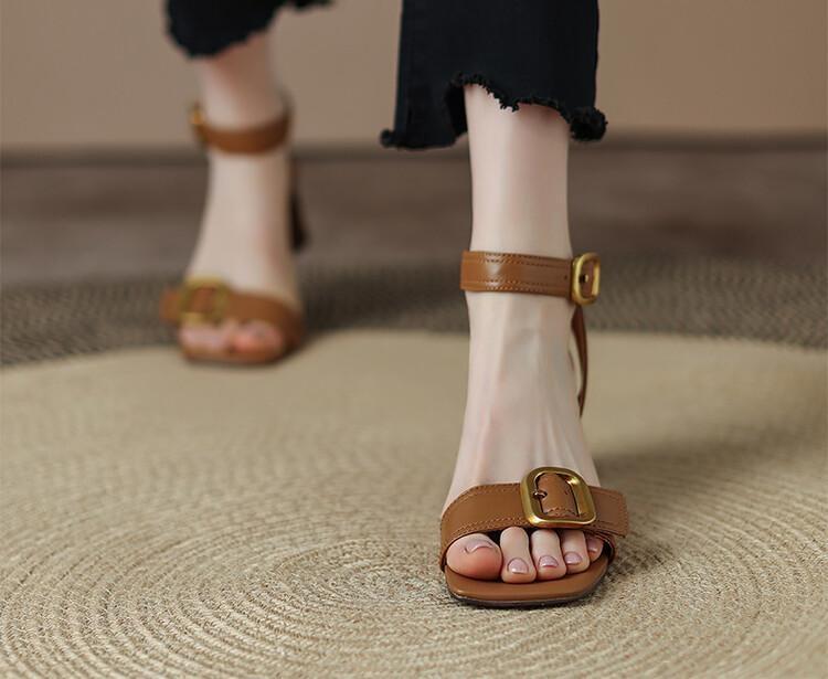 Fashion Summer Peep Toe High Heel Women Sandals Sexy Buckle Strap Ankle-wrap Ladies Sandals Club Shoes Sandals for Women 2025 bc5719
