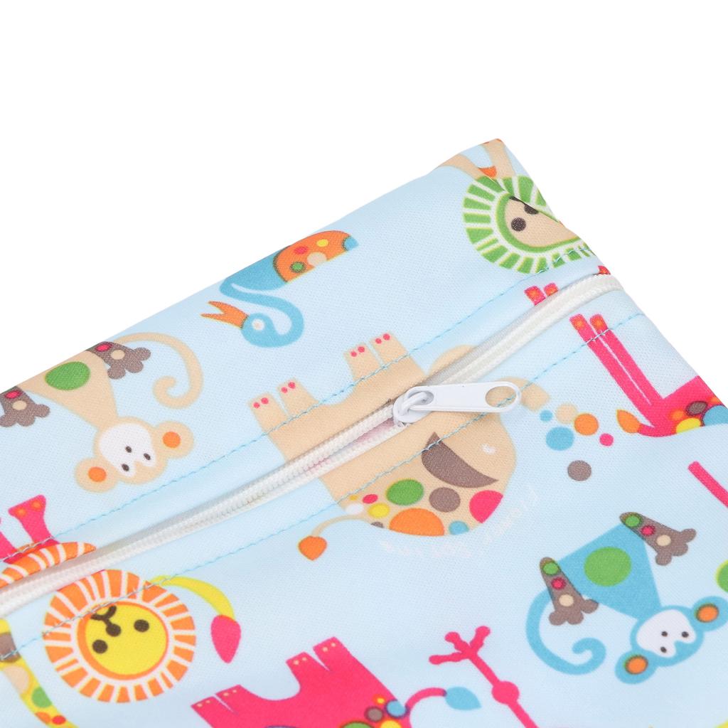 3pcs Cloth Diaper Bag Zippered Pocket Water Resistant Printed Reusable Travel Beach Pool Yoga Gym Wet Bag for Swimsuits T10