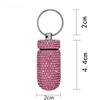 Rhinestone Keychain Portable Pill Bottle Case Waterproof Travel Medicine Box Beautiful Holder Storage with Keychain Accesorios