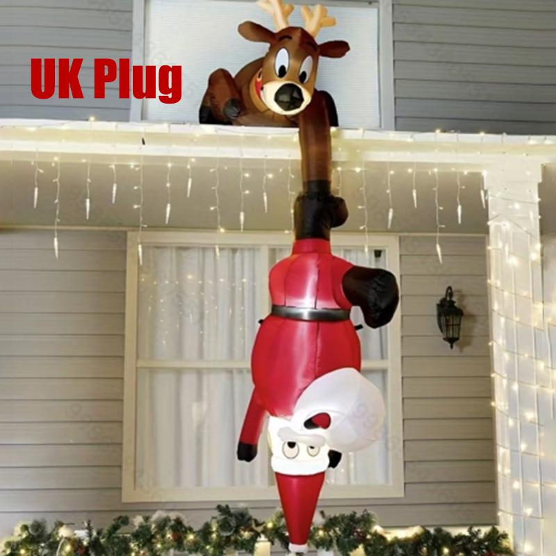 

8FT Inflatables Climbing Santa Claus Hold Present Bag Christmas Outdoor Decoration Inflatable Inverted Santa Claus Elk Deer 2026