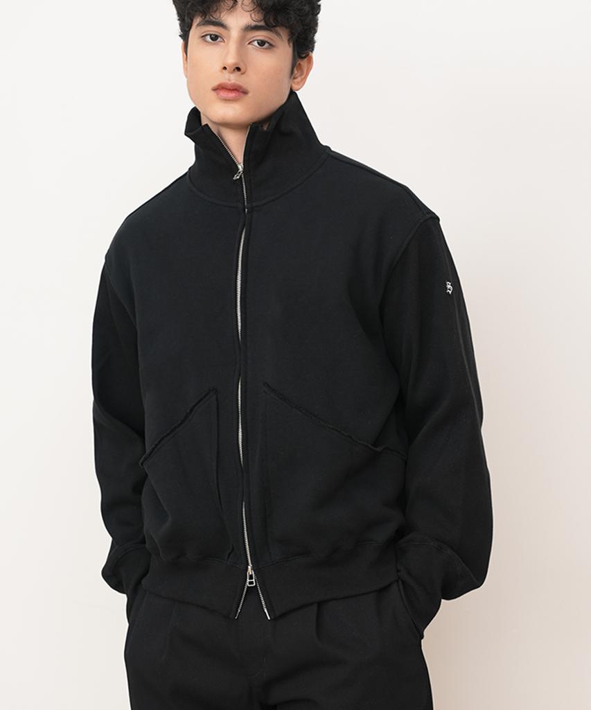 Scoupe Split Sweat Zip-Up Jacket Black