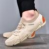 Herrenschuhe Lässige Leder Wildleder Sneaker Mann Outdoor Freizeitspaziergang Flats Männlich Bequem Atmungsaktiv Socken Schuhe Mode Slipper