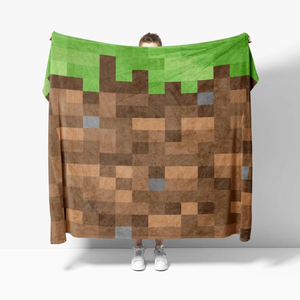 Creative Diamond Pixel Block Flannel Throw Blanket Cozy Soft Lightweight for Couch or Sofa  Home Decor 130x150cm