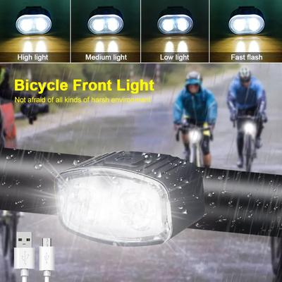 Světlo na kolo USB dobíjecí LED na kolo Vodotěsný světlomet Zadní světlo Jasná svítilna Venkovní příslušenství pro noční cyklistiku
