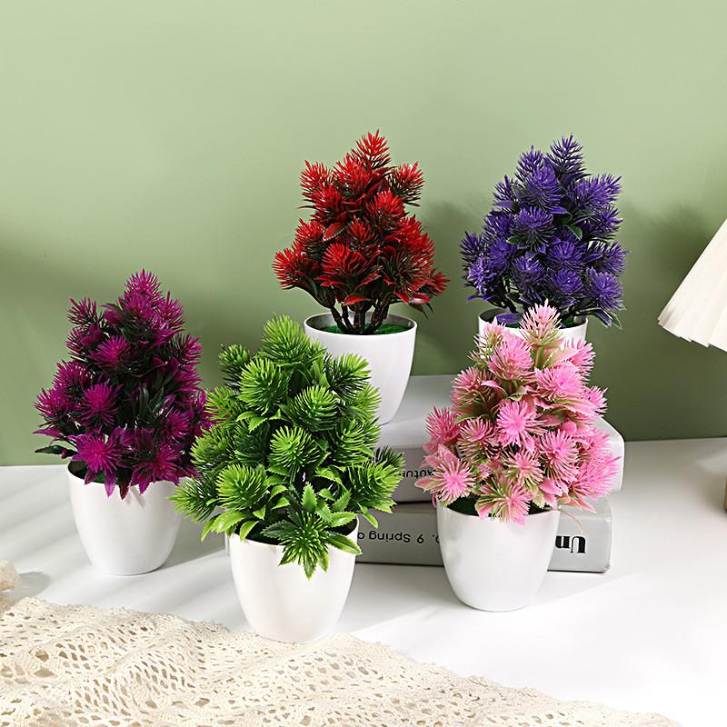 Simulated Tree Pinus With Twenty Fivepine Cones Artificial Green Plant Bonsai