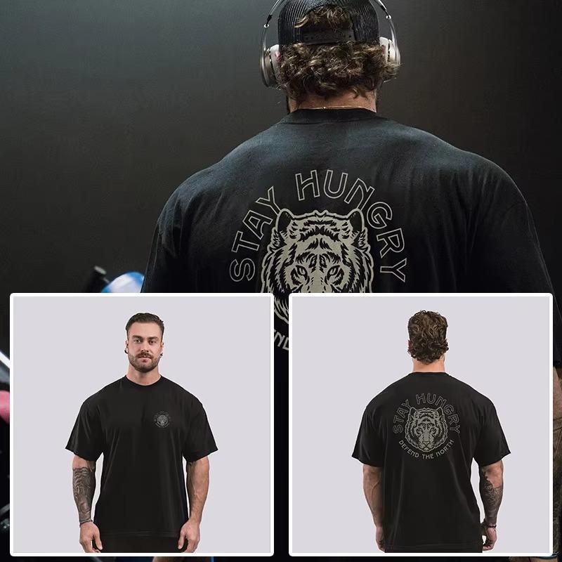 Fitness Men's Cotton T-Shirt Muscle Running Short Sleeve Crew Neck Top CBUM Brand Summer Collection Sweatshirt for Men Oversized