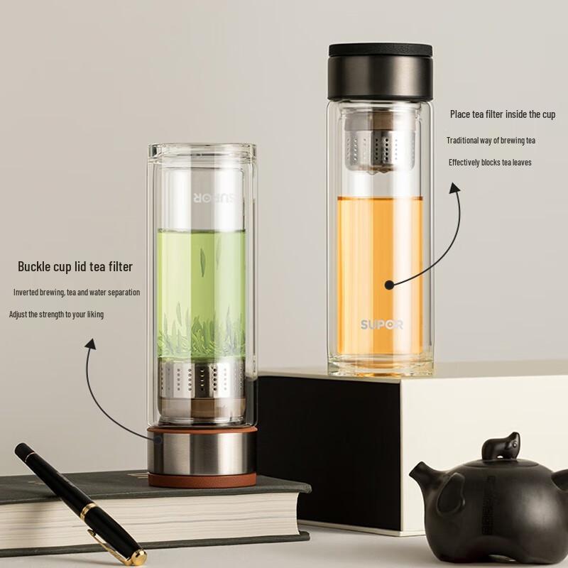 Supor Double-Layer Glass Tea Infuser Bottle