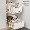 Pull-out Kitchen Storage Rack: Multi-functional, Foldable, Under-Sink Seasoning Basket with Layered Storage