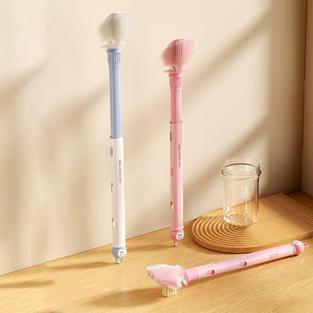 Soft Head Bottle Cleaning Brush Long Handle Flexible Cleaning Brush Multi-Functional Telescopic Cup Brush Water Bottle Cleaning