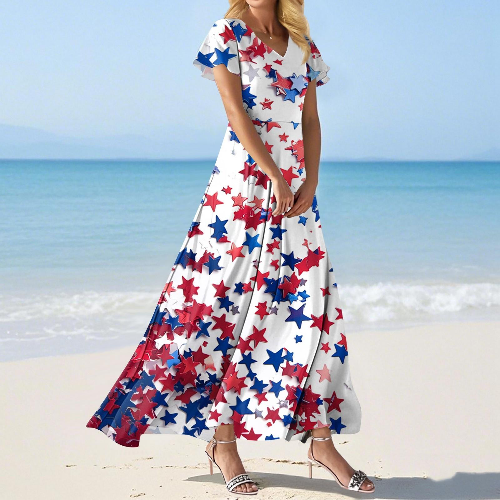 

Модное Женское свободное повседневное платье с V-образным вырезом, короткими рукавами и высокой талией XXL белый