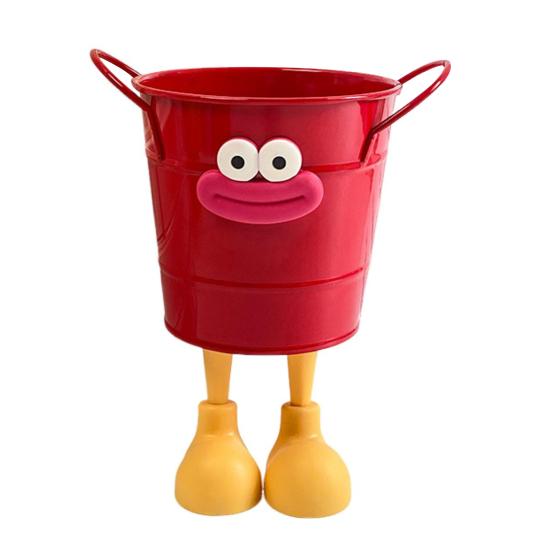 Metal Bucket Pencil Holder Funny Desk Organizer for Office Home Large Capacity Stationery Storage Boxes for Pens Markers Rulers