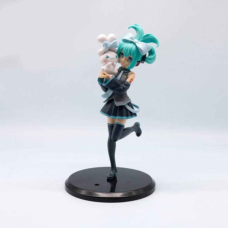 Adorable Hatsune Miku Pvc Figure With Cute Cinnamon Dog Design Perfect For Collectors