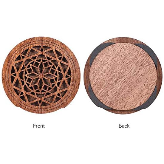 Ahvqevn Guitar Wooden Soundhole Soundhole Cover Block Feedback Buffer EQ Mahogany Wood for Acoustic Folk Style 1 Guitar,